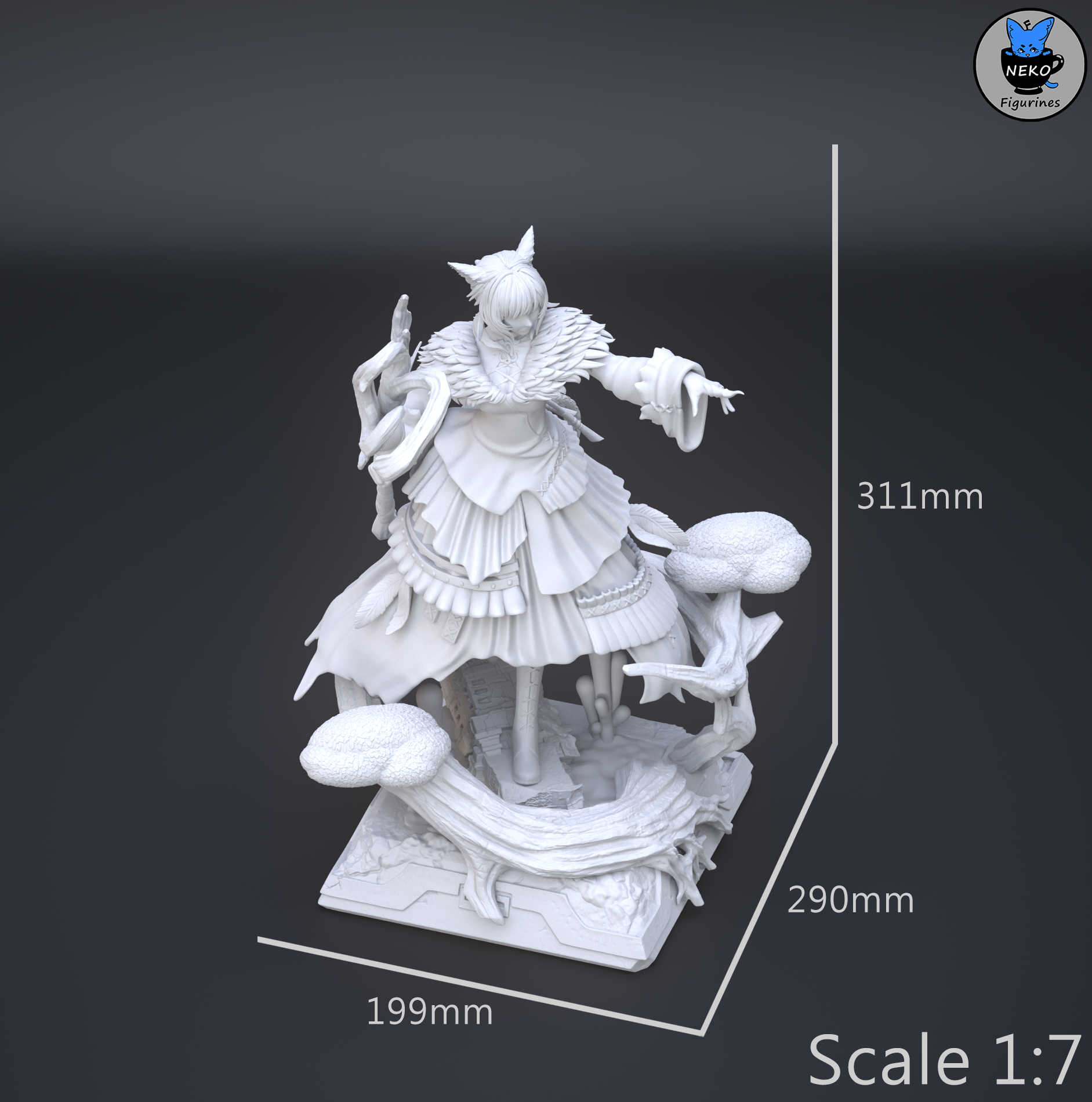 Yshtola - Final Fantasy | Custom Statue 3D printed figure