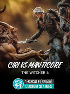 Ciri Vs Manticore Diorama - The Witcher 4 | Custom Statue 3D printed figure