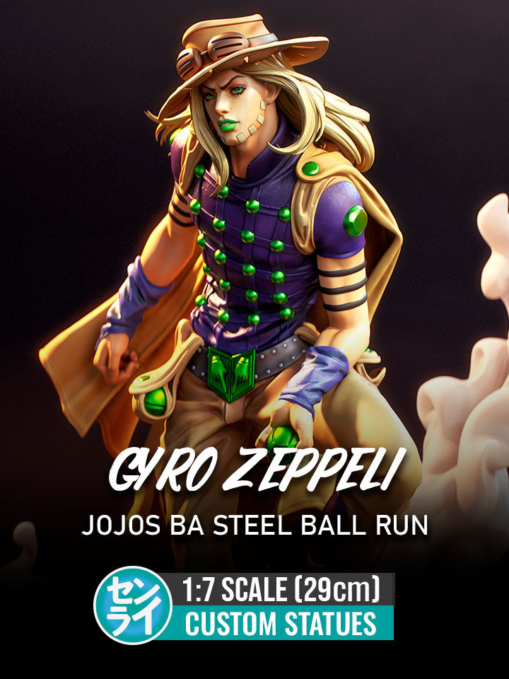 Gyro Zeppeli - Jojos BA Steel Ball Run | Custom Statue 3D printed figure
