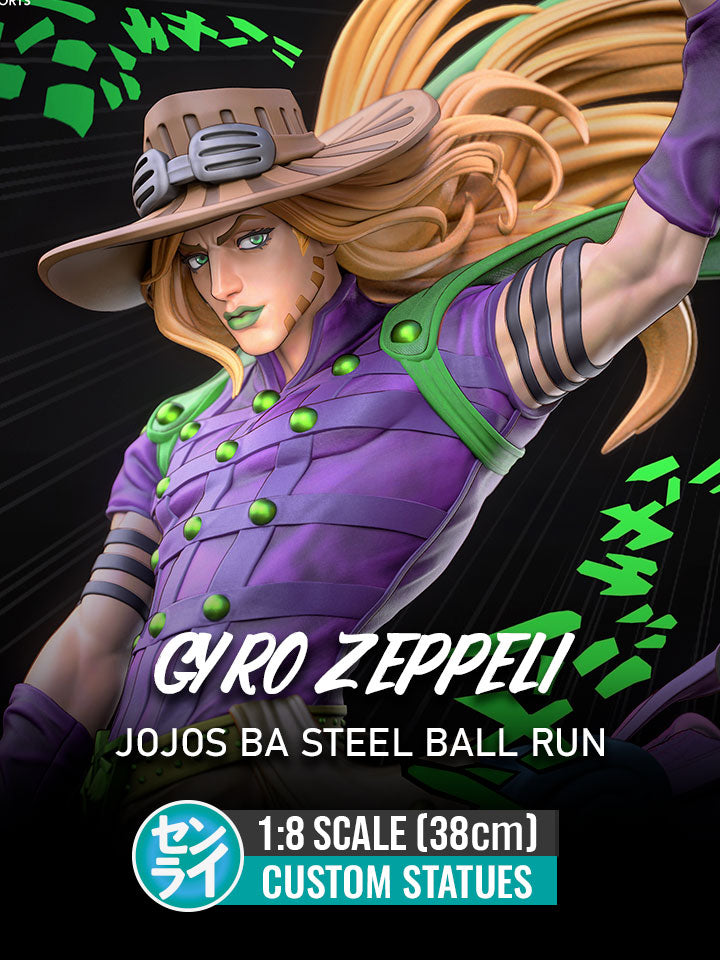 Gyro Zeppeli - Jojo's bizarre adventure Steel Ball Run| Custom Statue 3D printed figure