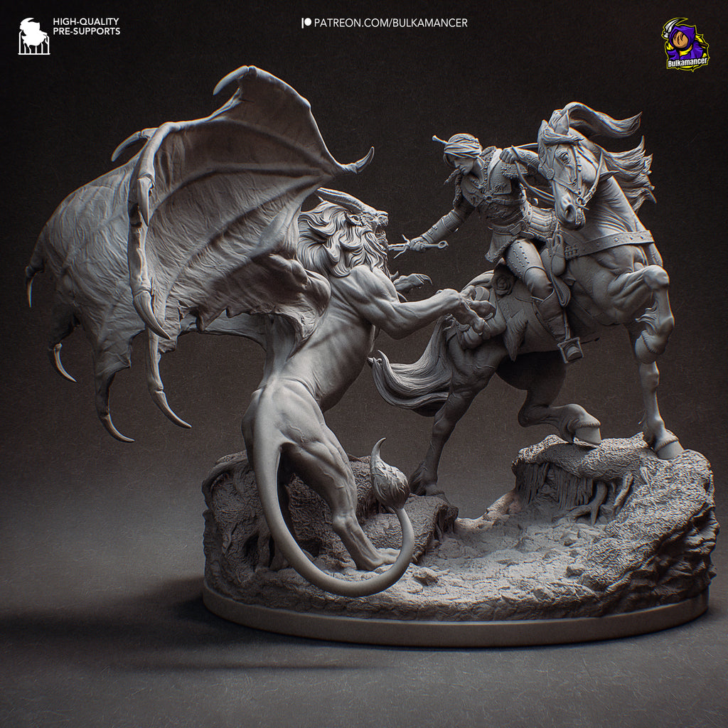 Ciri Vs Manticore Diorama - The Witcher 4 | Custom Statue 3D printed figure
