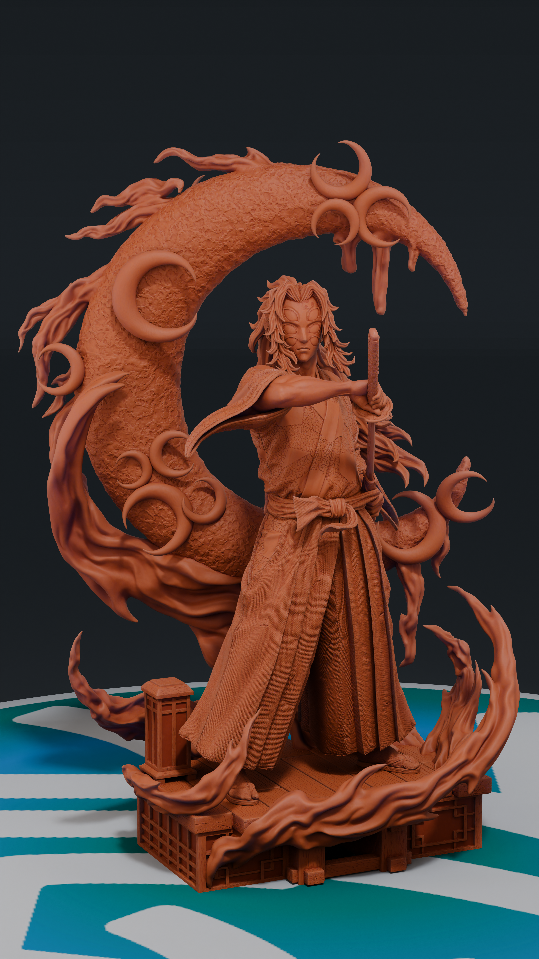 Kokushibo - Kimetsu no Yaiba | Custom Statue 3D printed figure