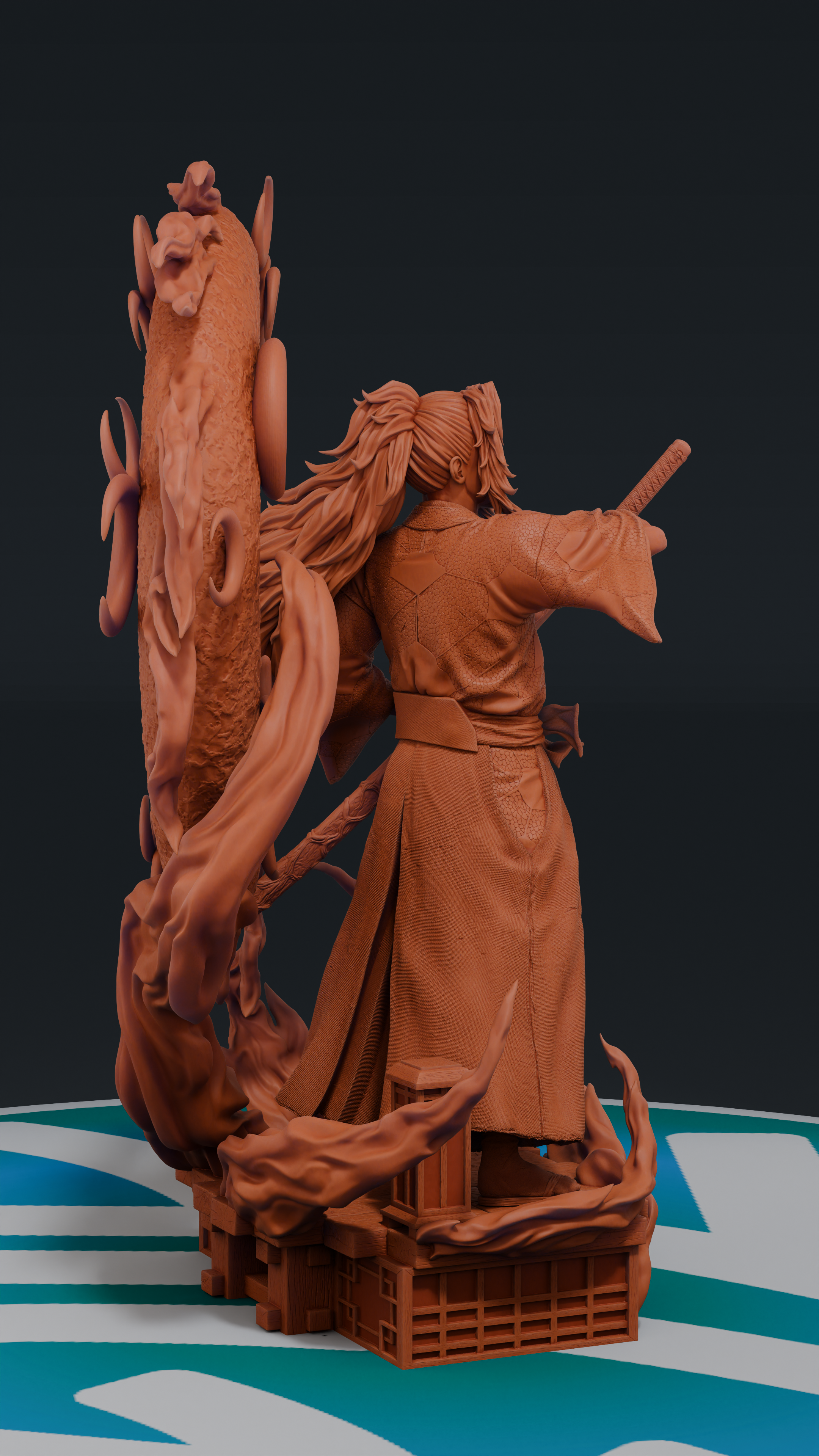 Kokushibo - Kimetsu no Yaiba | Custom Statue 3D printed figure