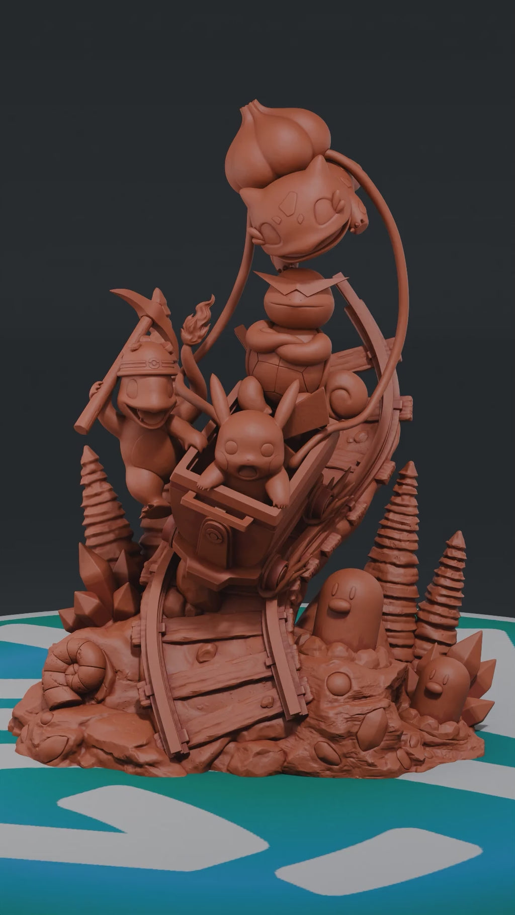 Pikachu Adventures - Pokemon | Custom Statue 3D printed figure