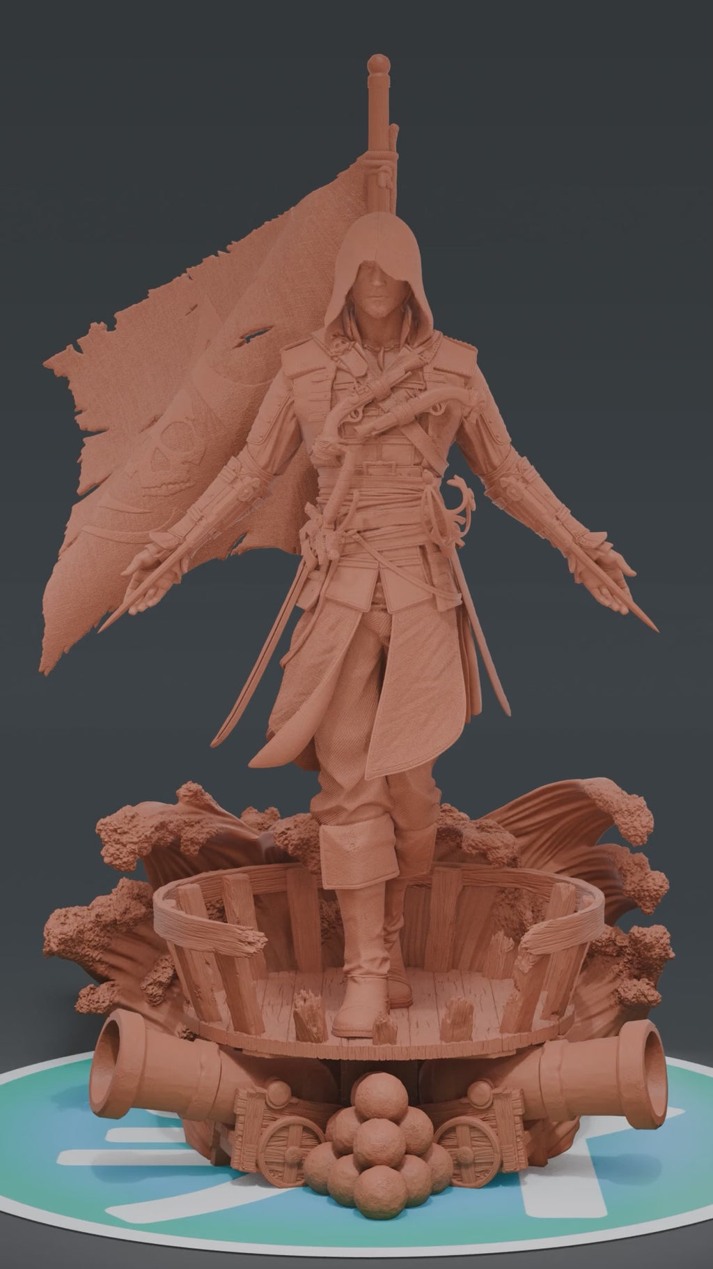Eduard Kenway - Assinss Creed Black Flag | Custom Statue 3D printed figure