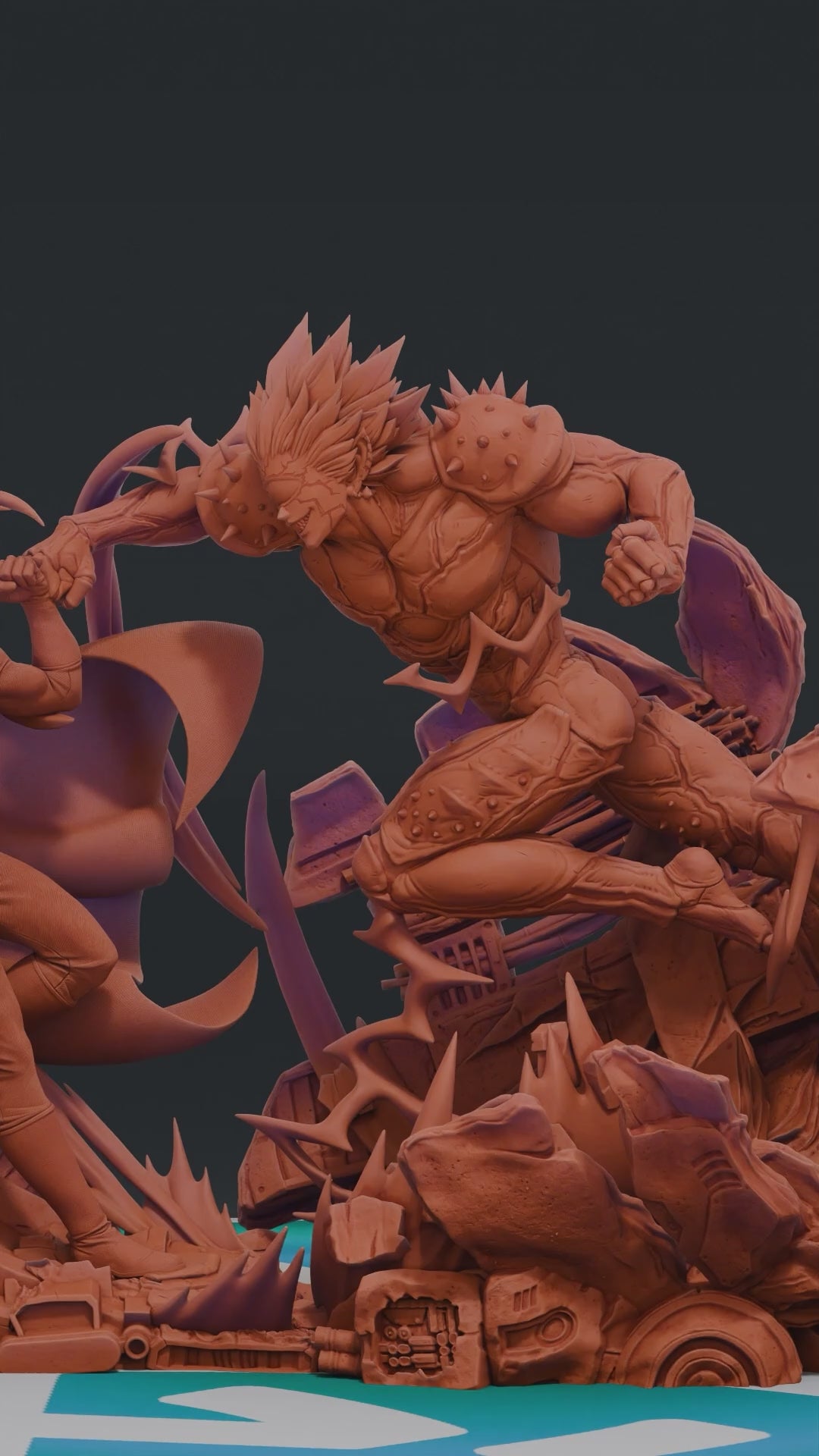 Saitama Vs Boros - One Punch Man | Custom Statue 3D printed figure
