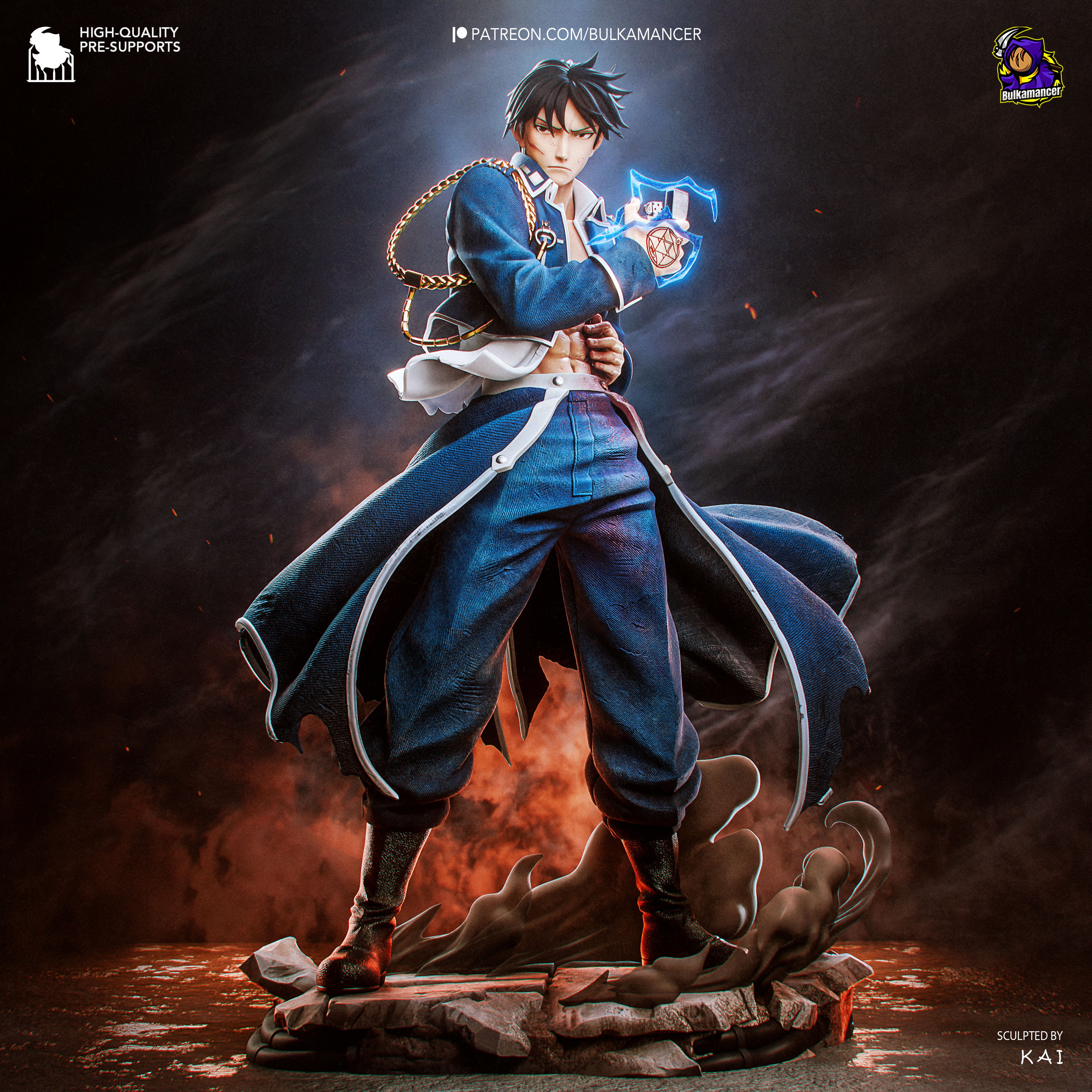 Roy Mustang Alt. - Full Metal Alchemist | Custom Statue 3D printed figure