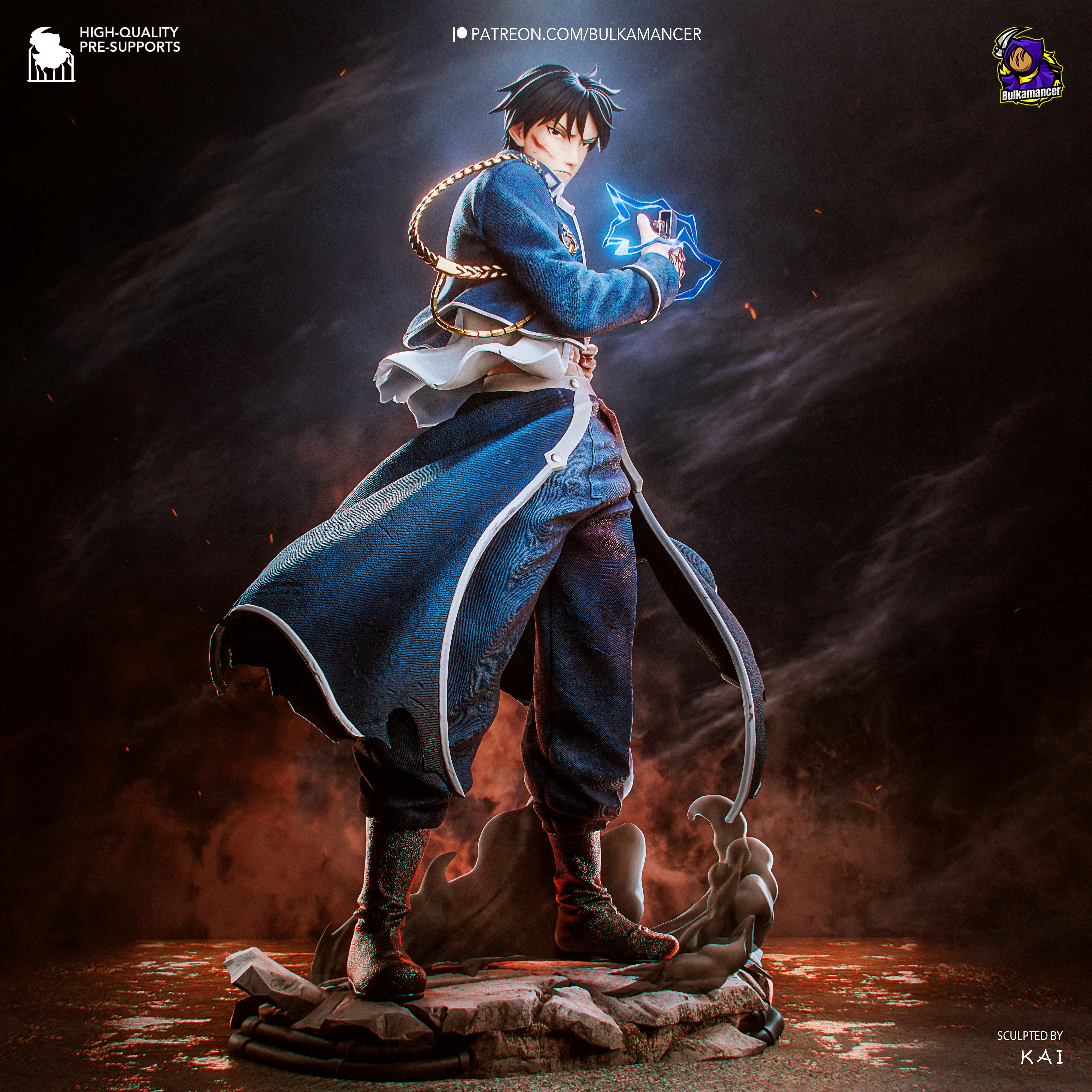 Roy Mustang Alt. - Full Metal Alchemist | Custom Statue 3D printed figure
