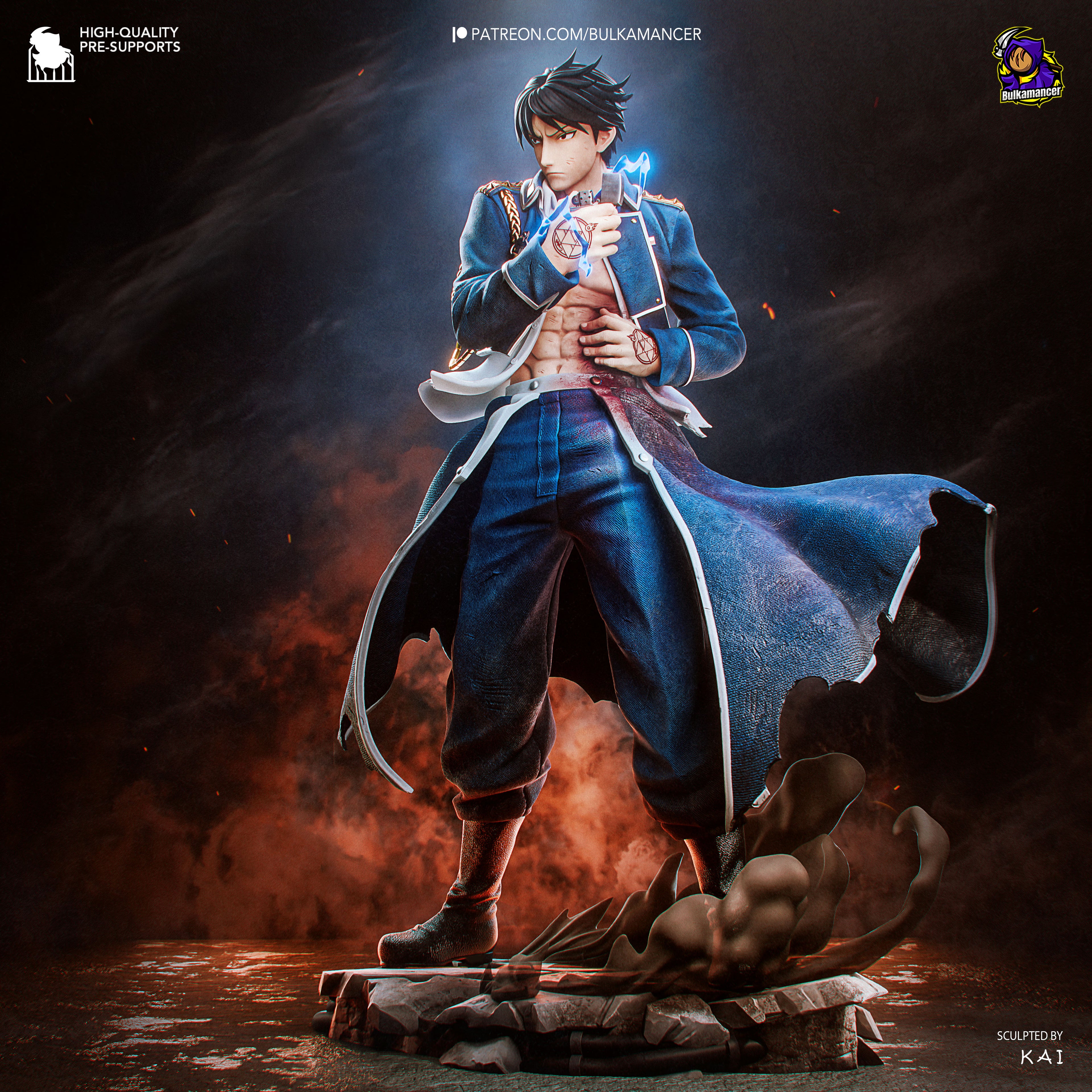 Roy Mustang Alt. - Full Metal Alchemist | Custom Statue 3D printed figure