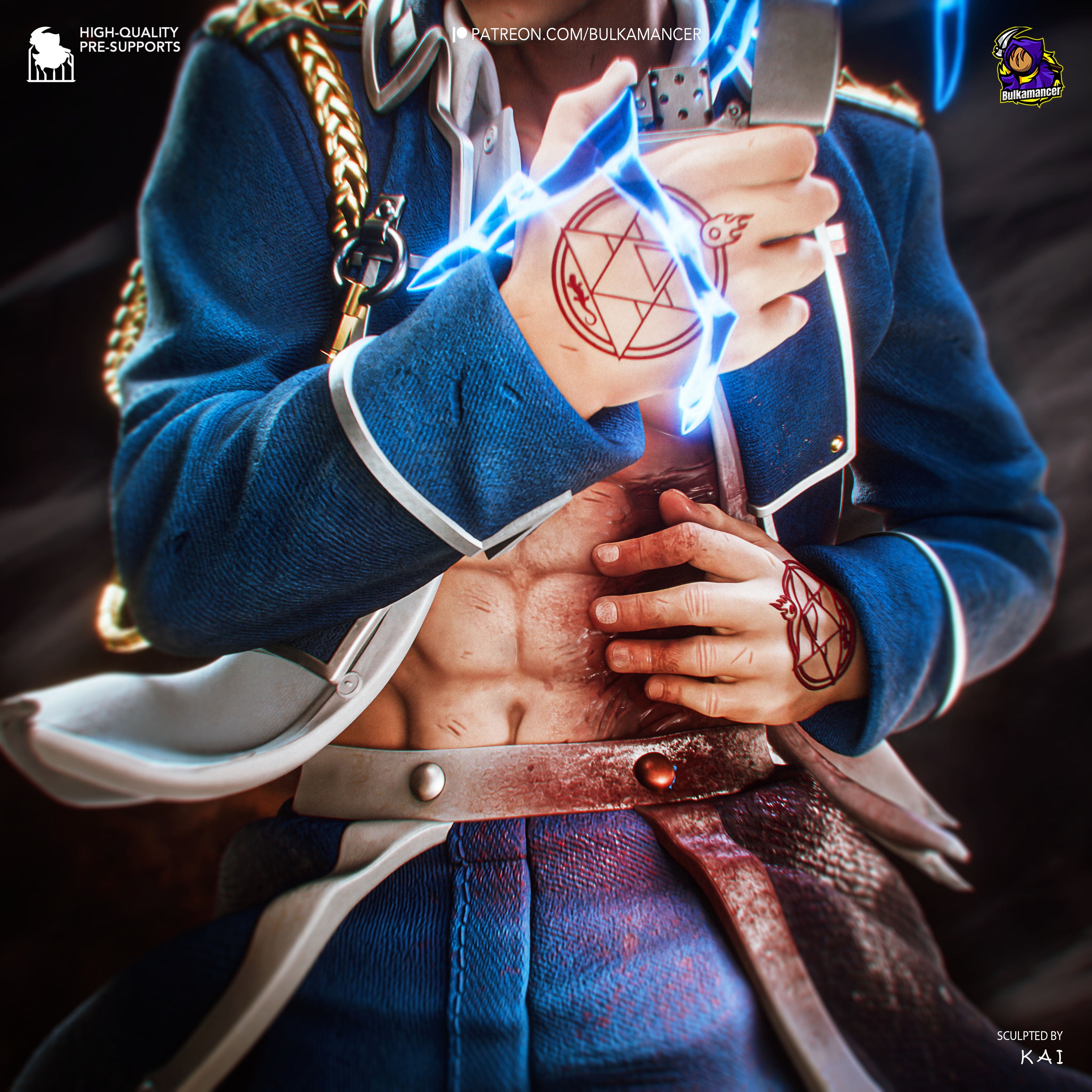 Roy Mustang Alt. - Full Metal Alchemist | Custom Statue 3D printed figure