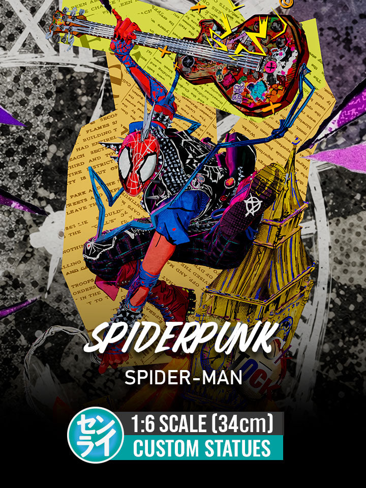 Spiderpunk - Spider-Man | Custom Statue 3D printed figure